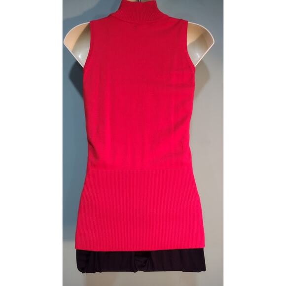 Cache 2-Piece Sweater Set, Cardigan and Turtleneck Tank, Dark Orange, Size S - Picture 4 of 11